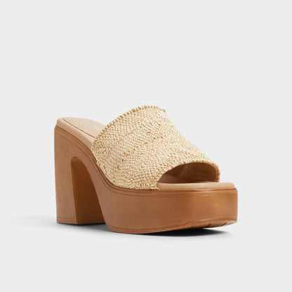 Maysee Natural Women's Platform sandals - Heeled mule, Platform Aldo Natural