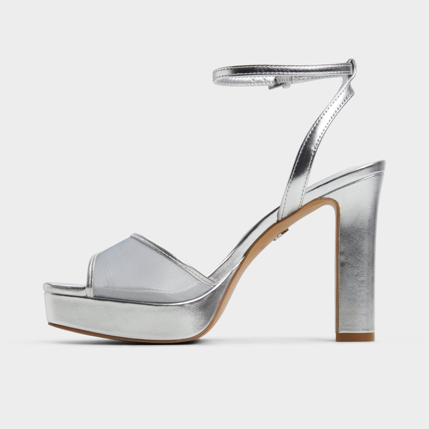 Chicglimmer Silver Women's Platform sandals - Strappy heeled sandal, Block heel Aldo Silver