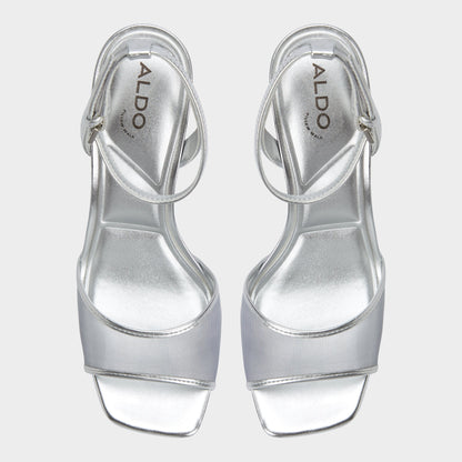 Chicglimmer Silver Women's Platform sandals - Strappy heeled sandal, Block heel Aldo Silver