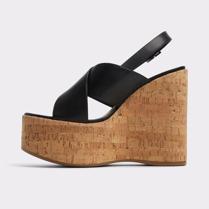 Sandcastle Black Women's Platform sandals - Strappy wedge sandal Aldo Black
