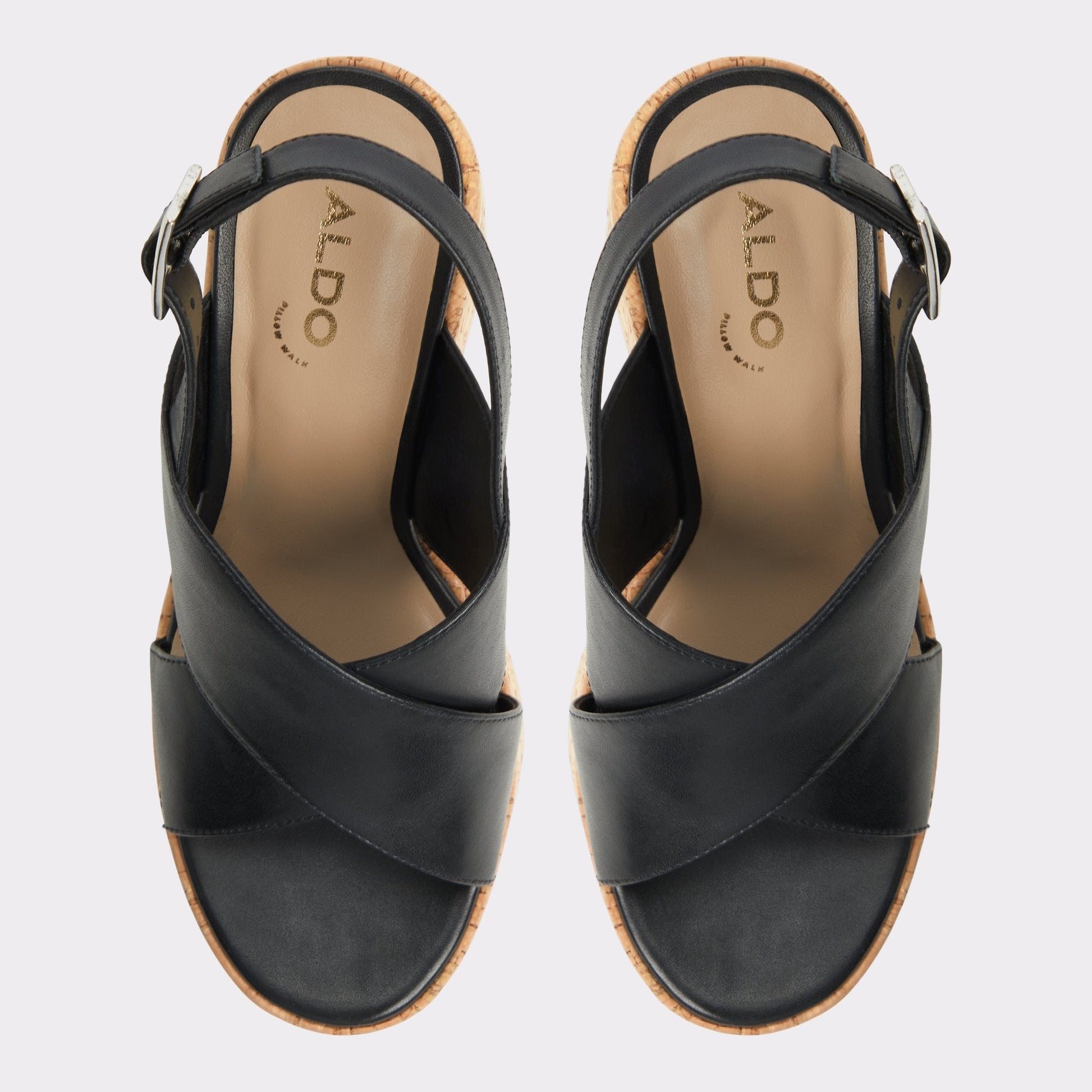 Sandcastle Black Women's Platform sandals - Strappy wedge sandal Aldo Black