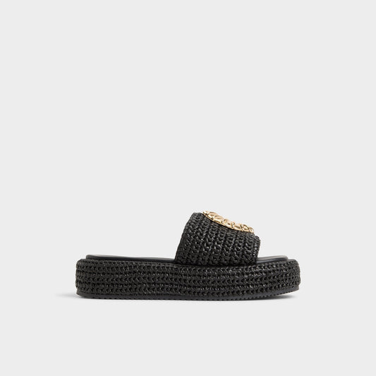 Justbeachy Black Women's Platform sandals - Flatform sandal Aldo Black