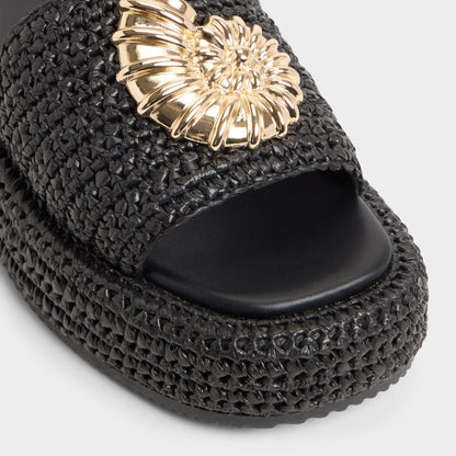 Justbeachy Black Women's Platform sandals - Flatform sandal Aldo Black