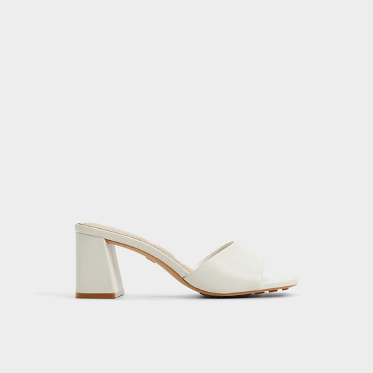 Tisha White Women's Heeled mules - Heeled mule, Block heel Aldo White
