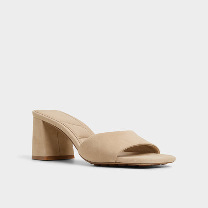 Tisha Beige Women's Heeled mules - Heeled mule, Block heel Aldo Beige
