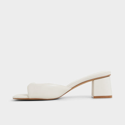 Aneky in White Bone - Heeled mule, Block heel Aldo White/Bone