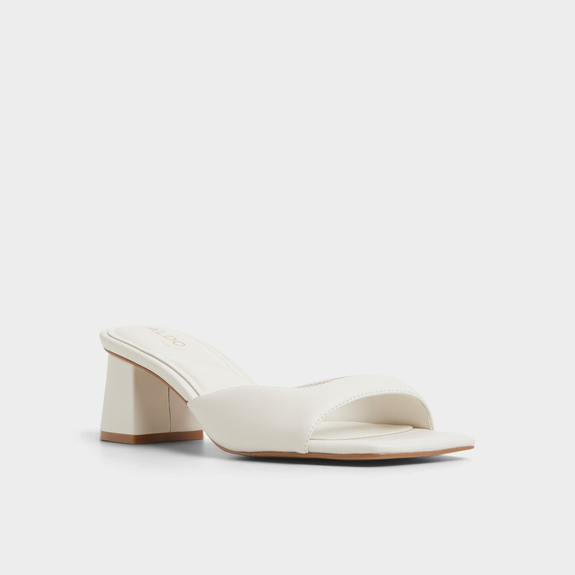 Aneky in White Bone - Heeled mule, Block heel Aldo White/Bone