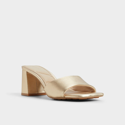 Tisha Gold Women's Heeled mules - Heeled mule, Block heel Aldo Gold