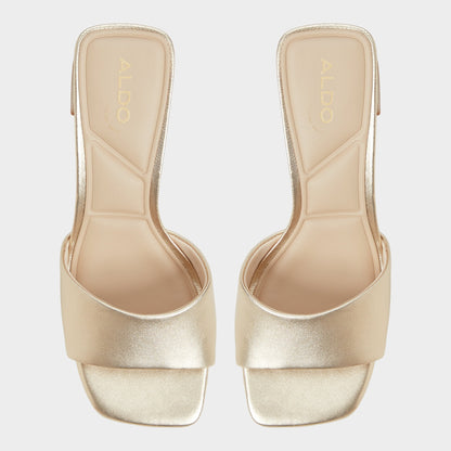Tisha Gold Women's Heeled mules - Heeled mule, Block heel Aldo Gold
