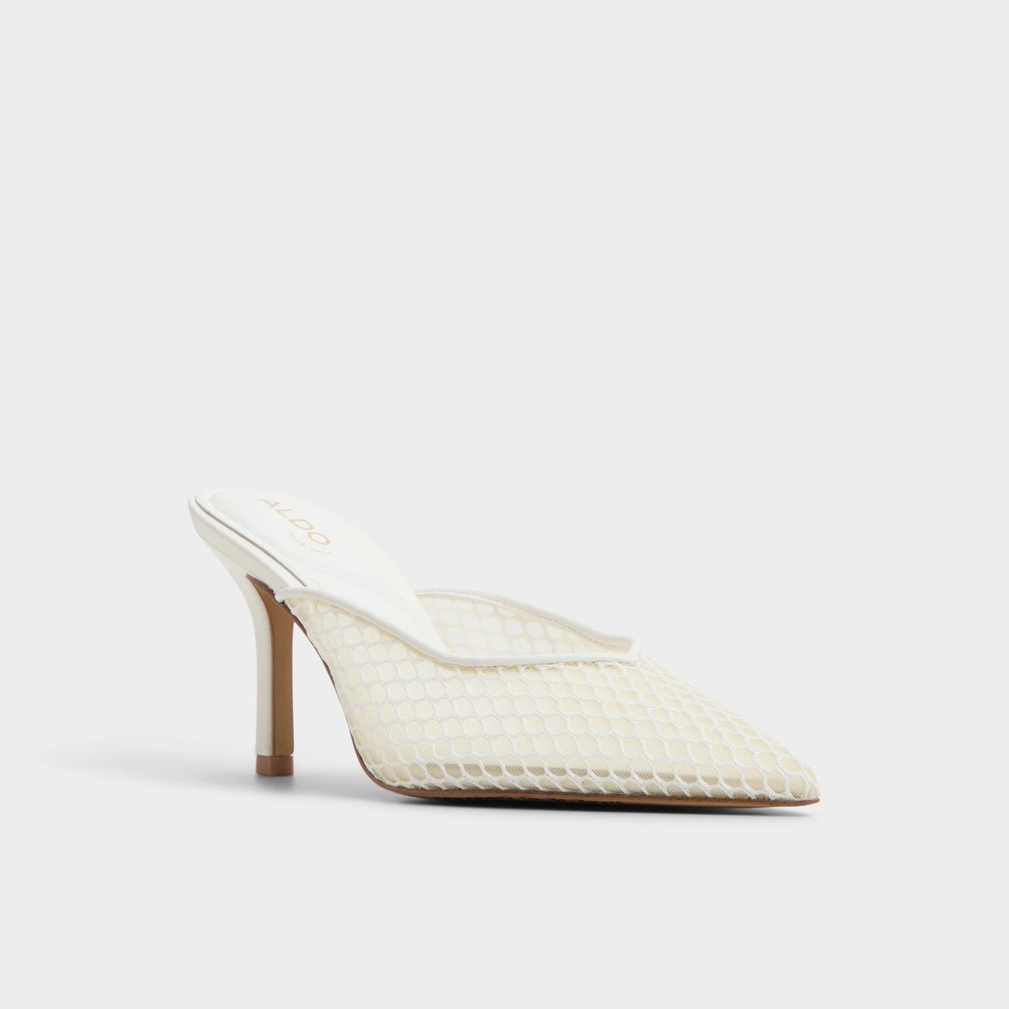 Gamilia Open White Textile Mesh Women's Kitten heels - Heeled mule, Kitten heel Aldo Open White