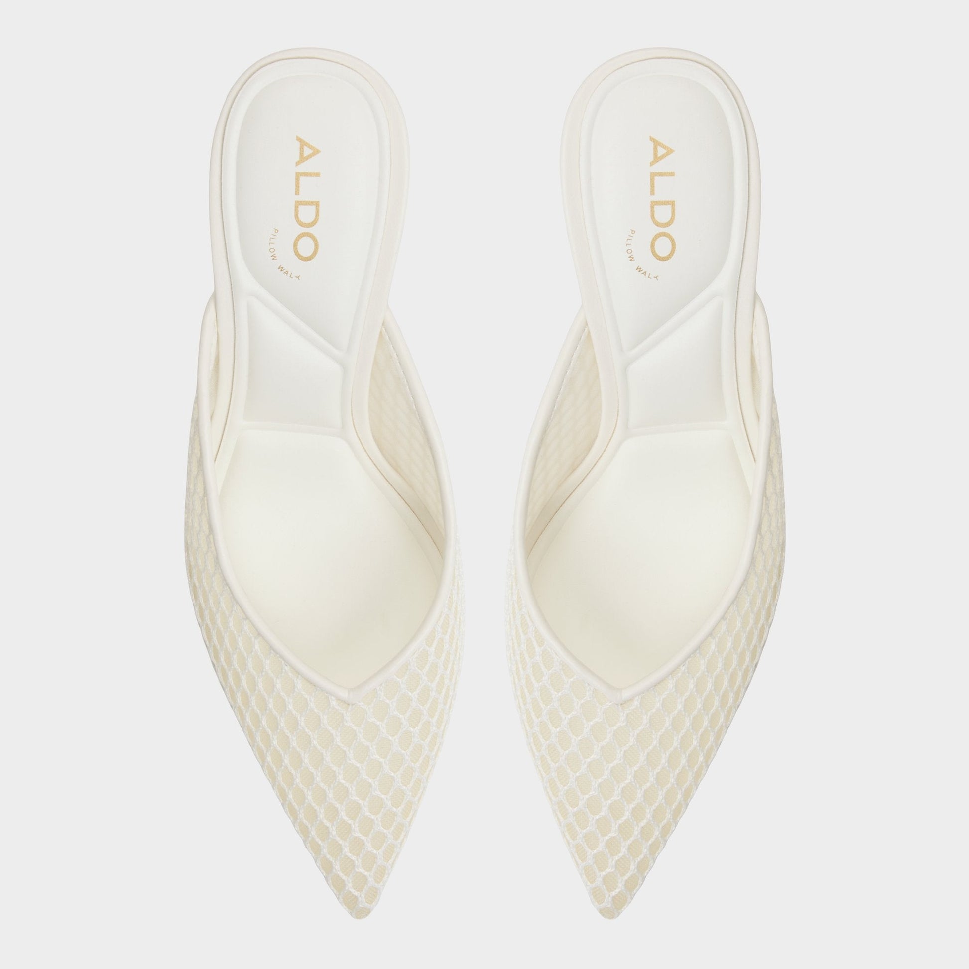 Gamilia Open White Textile Mesh Women's Kitten heels - Heeled mule, Kitten heel Aldo Open White