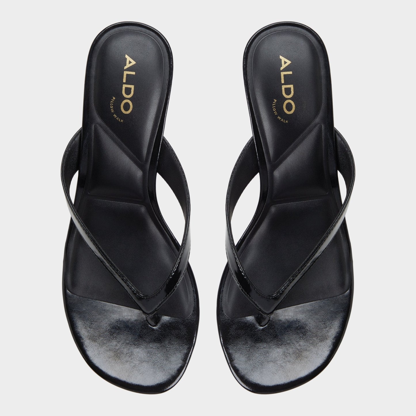 Jump Black Women's Strappy sandals - Heeled flip flop, Kitten heel Aldo Black