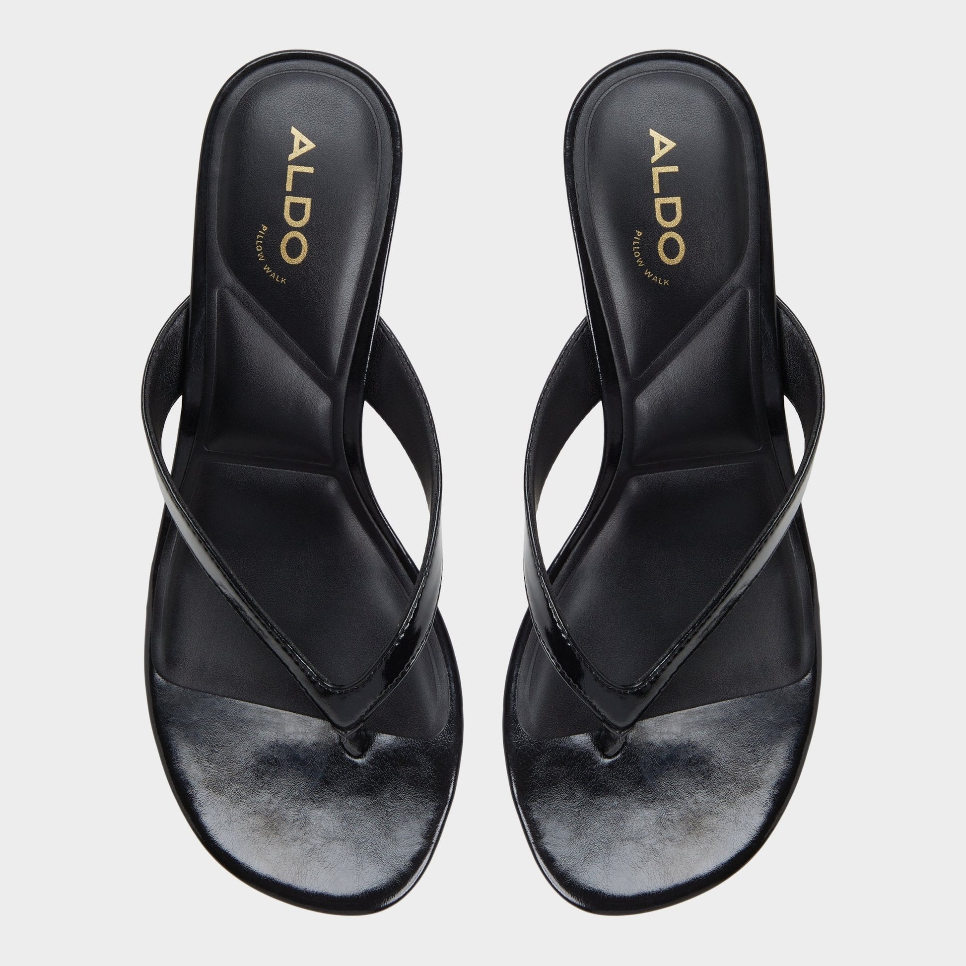 Jump Black Women's Strappy sandals - Heeled flip flop, Kitten heel Aldo Black