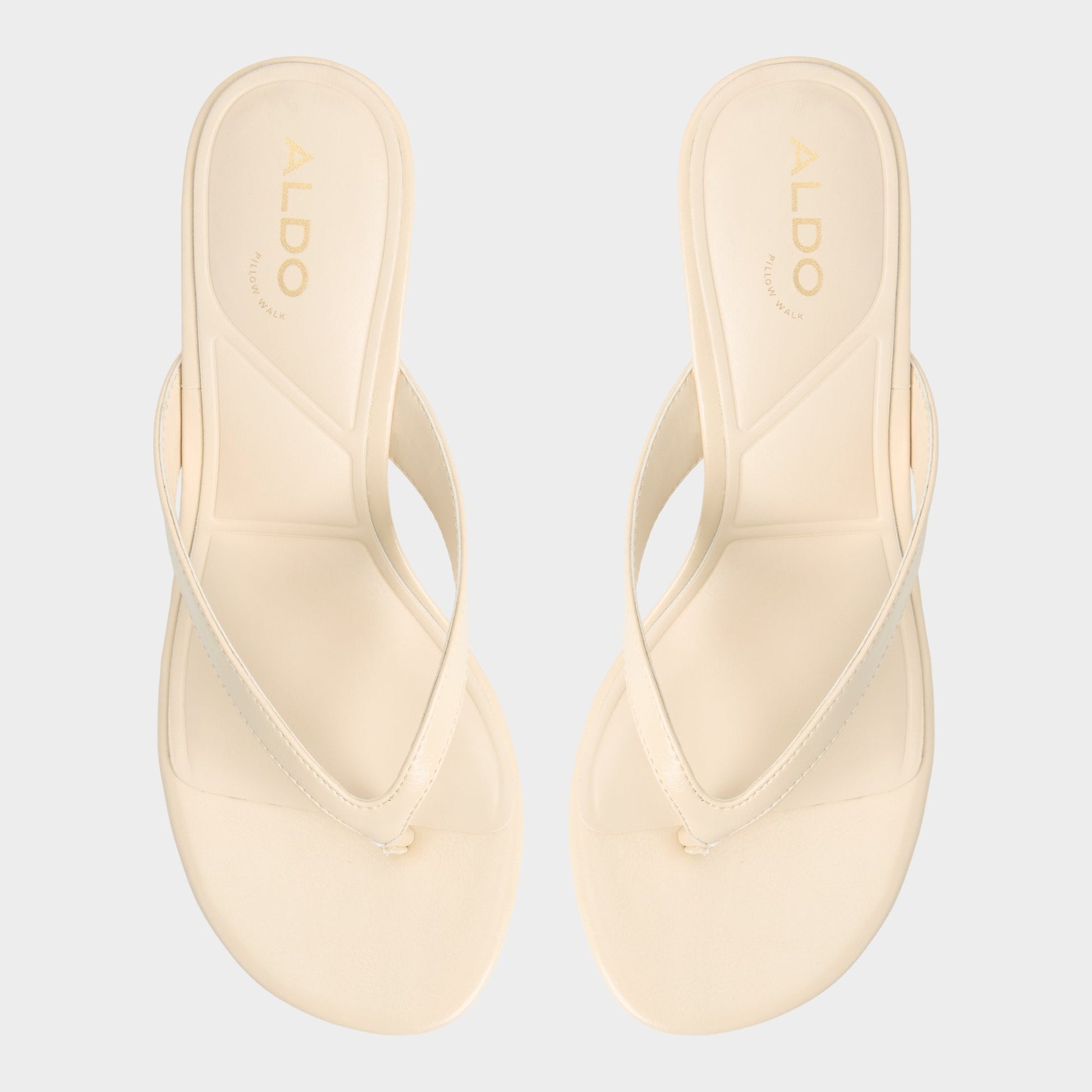 Jump in Cream - Heeled flip flop, Kitten heel Aldo Cream