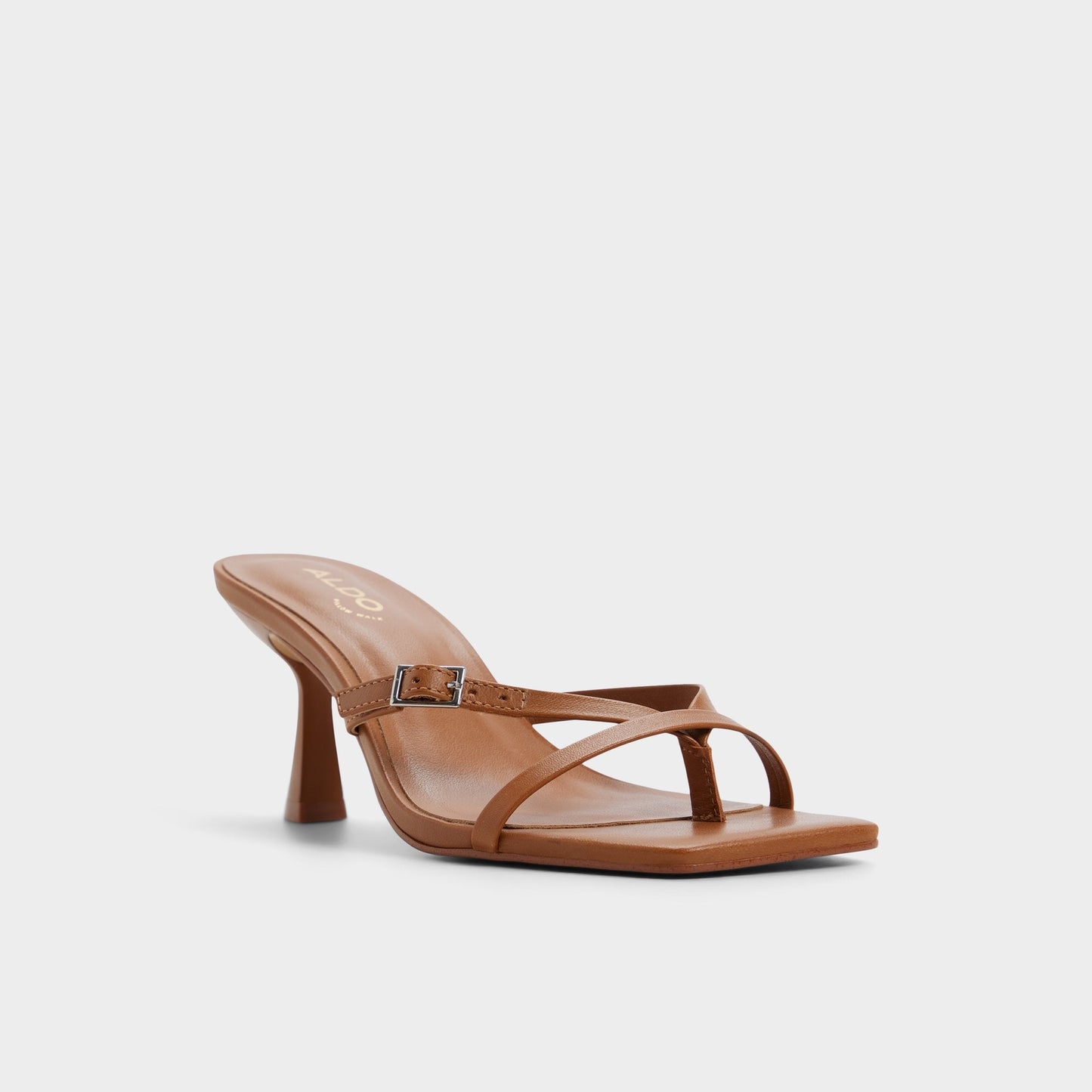 Gannever - Heeled flip flop, Kitten heel Aldo Medium Brown