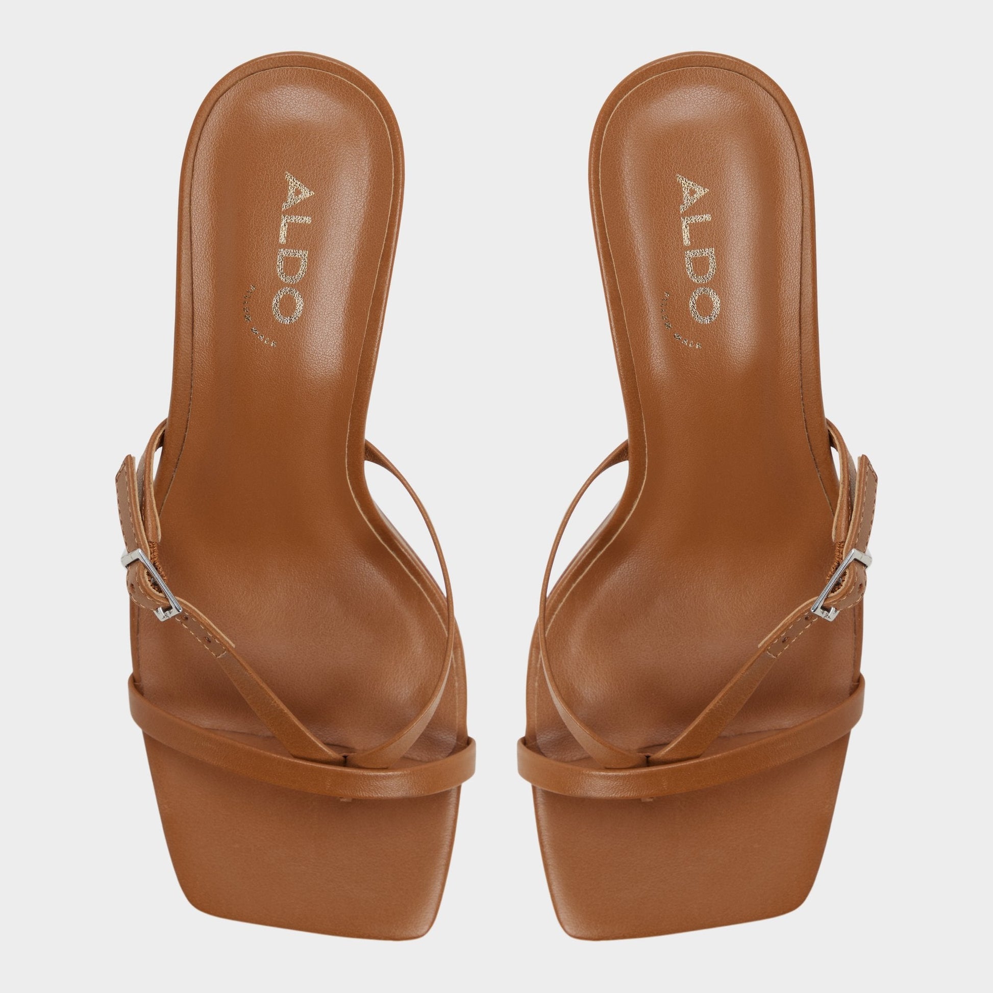 Gannever - Heeled flip flop, Kitten heel Aldo Medium Brown