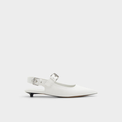 Kellya White Women's Slingbacks - Sling back high heel, Kitten heel Aldo White