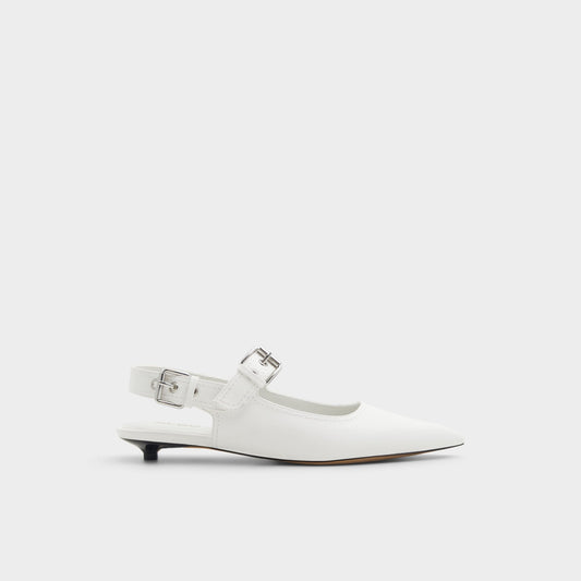 Kellya White Women's Slingbacks - Sling back high heel, Kitten heel Aldo White