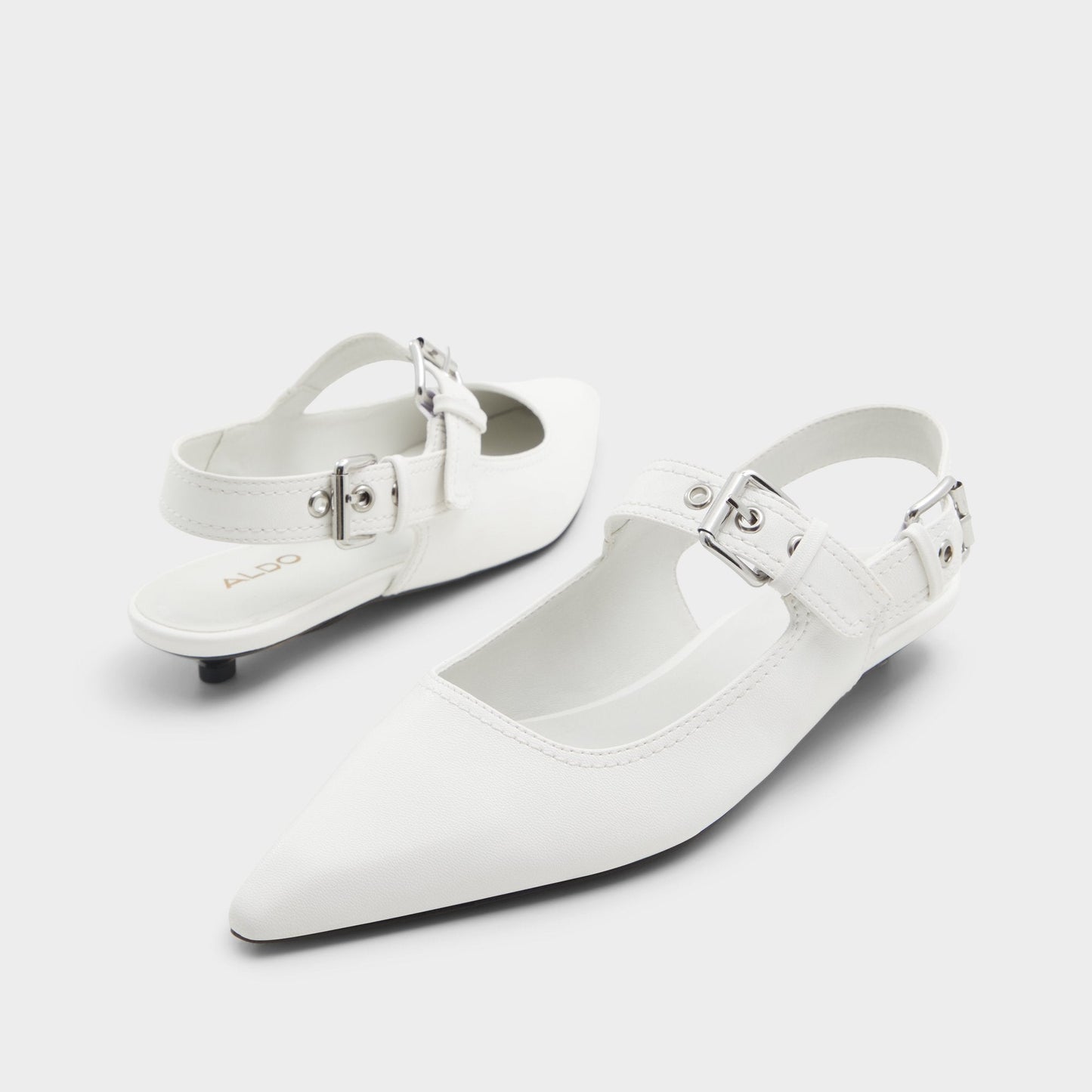 Kellya White Women's Slingbacks - Sling back high heel, Kitten heel Aldo White