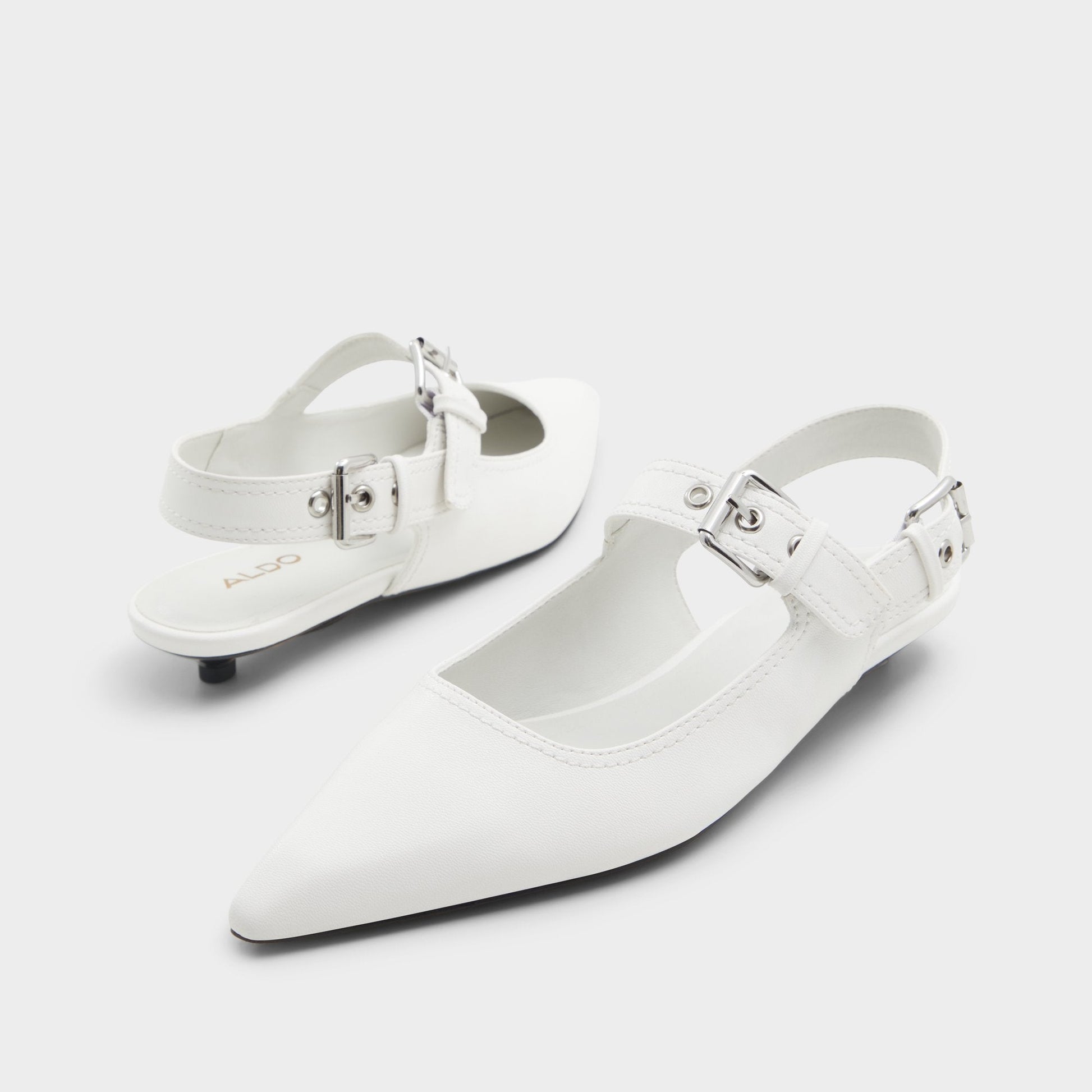 Kellya White Women's Slingbacks - Sling back high heel, Kitten heel Aldo White