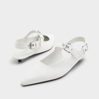 Kellya White Women's Slingbacks - Sling back high heel, Kitten heel Aldo White