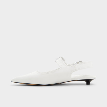 Kellya White Women's Slingbacks - Sling back high heel, Kitten heel Aldo White