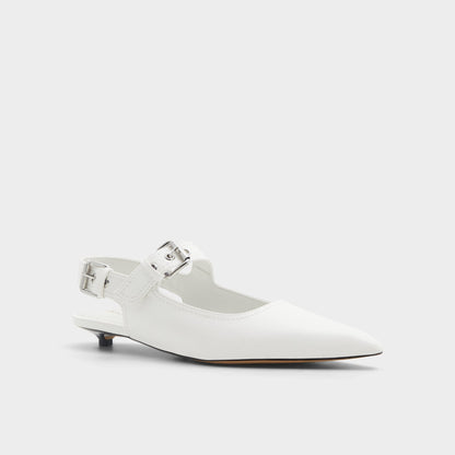 Kellya White Women's Slingbacks - Sling back high heel, Kitten heel Aldo White