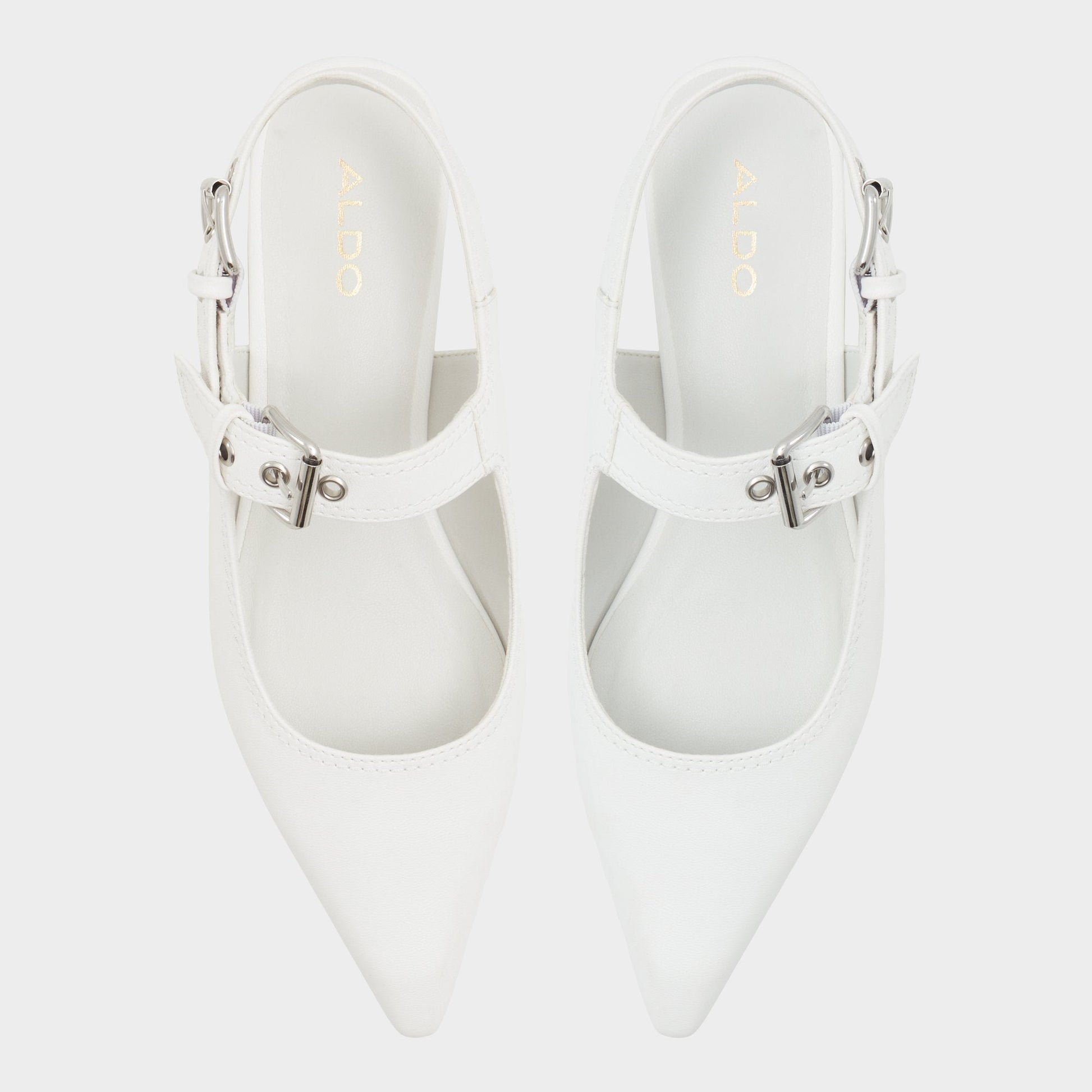 Kellya White Women's Slingbacks - Sling back high heel, Kitten heel Aldo White
