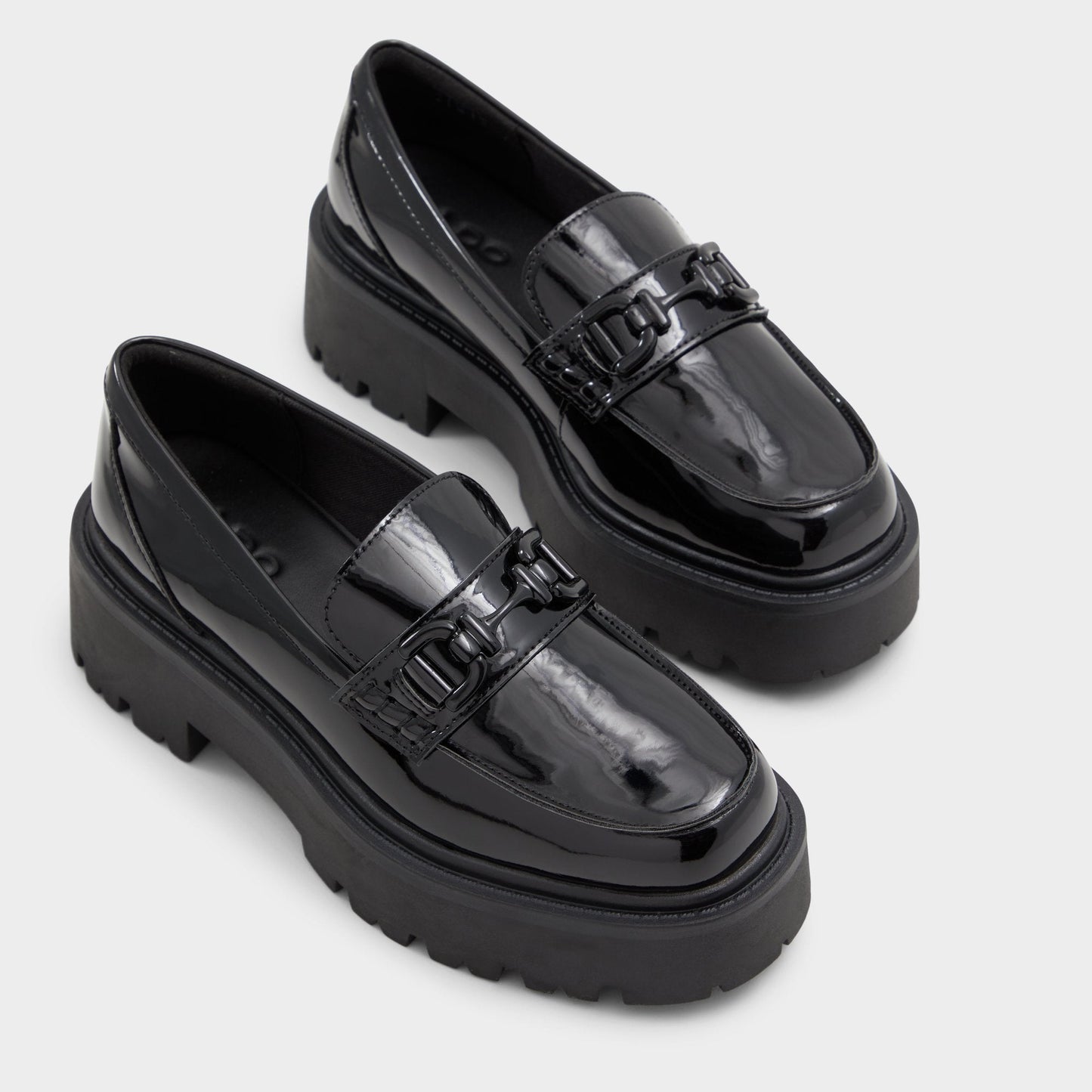 Oneameth Black Synthetic Patent Women's Loafers & Oxfords - Loafer, Lug sole Aldo Black