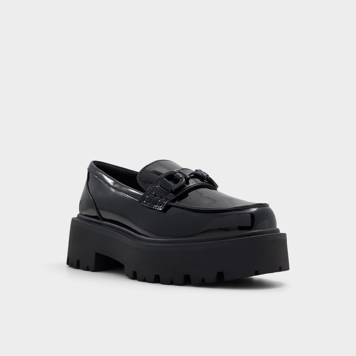 Oneameth Black Synthetic Patent Women's Loafers & Oxfords - Loafer, Lug sole Aldo Black