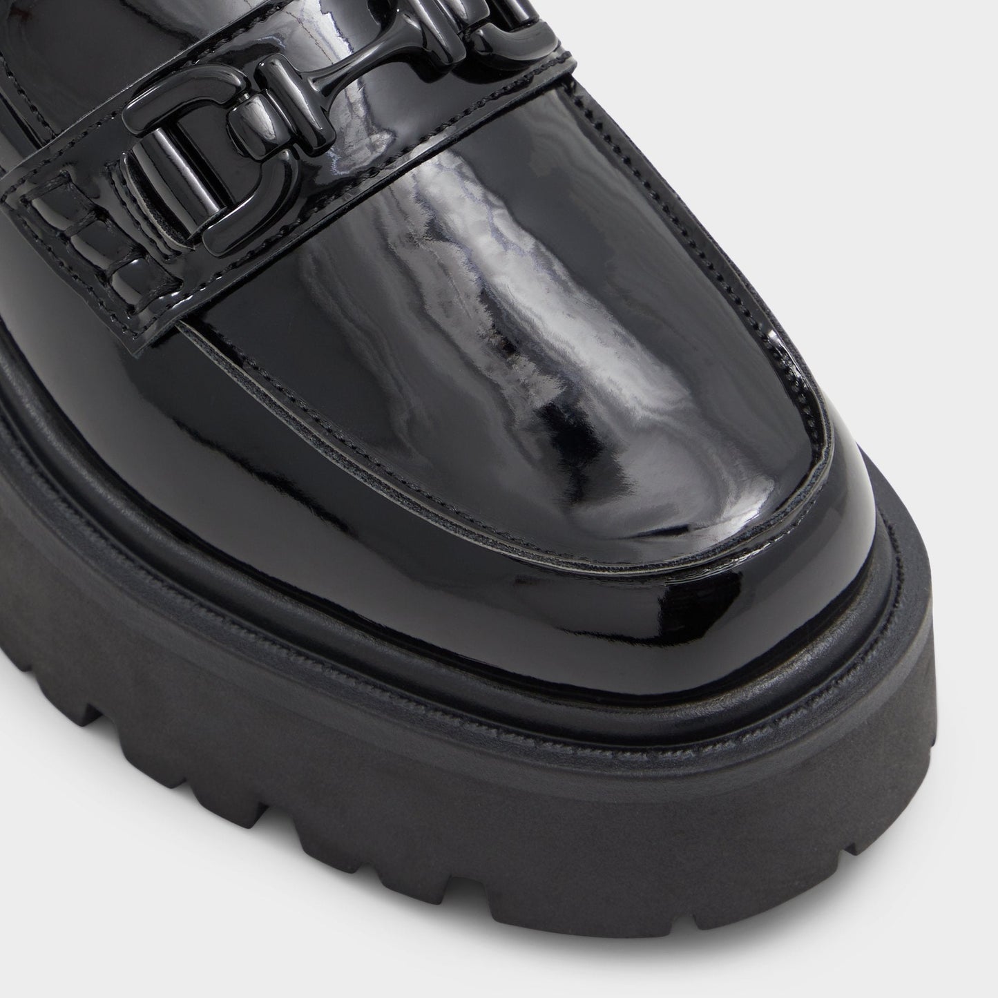Oneameth Black Synthetic Patent Women's Loafers & Oxfords - Loafer, Lug sole Aldo Black