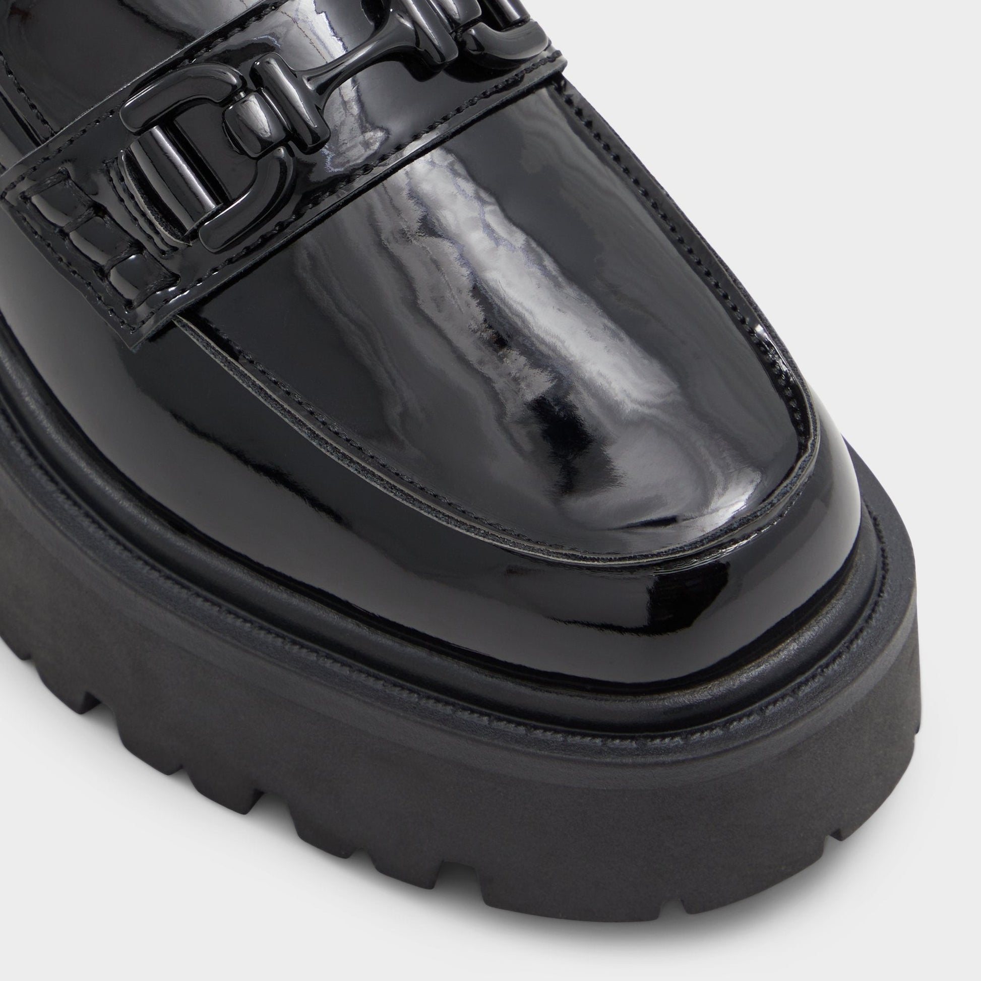 Oneameth Black Synthetic Patent Women's Loafers & Oxfords - Loafer, Lug sole Aldo Black
