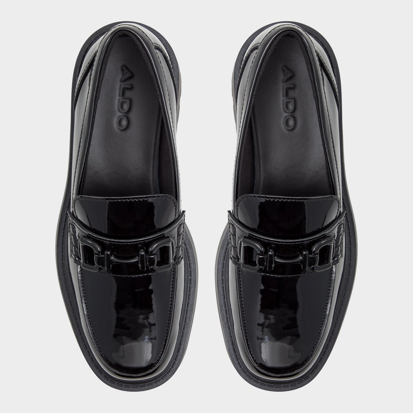 Oneameth Black Synthetic Patent Women's Loafers & Oxfords - Loafer, Lug sole Aldo Black