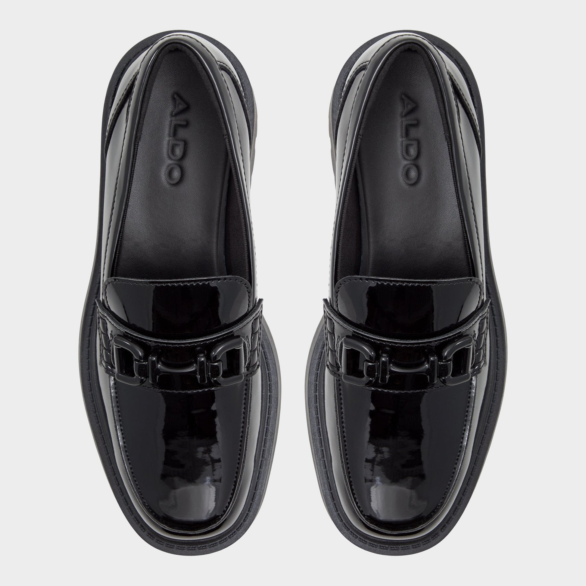 Oneameth Black Synthetic Patent Women's Loafers & Oxfords - Loafer, Lug sole Aldo Black
