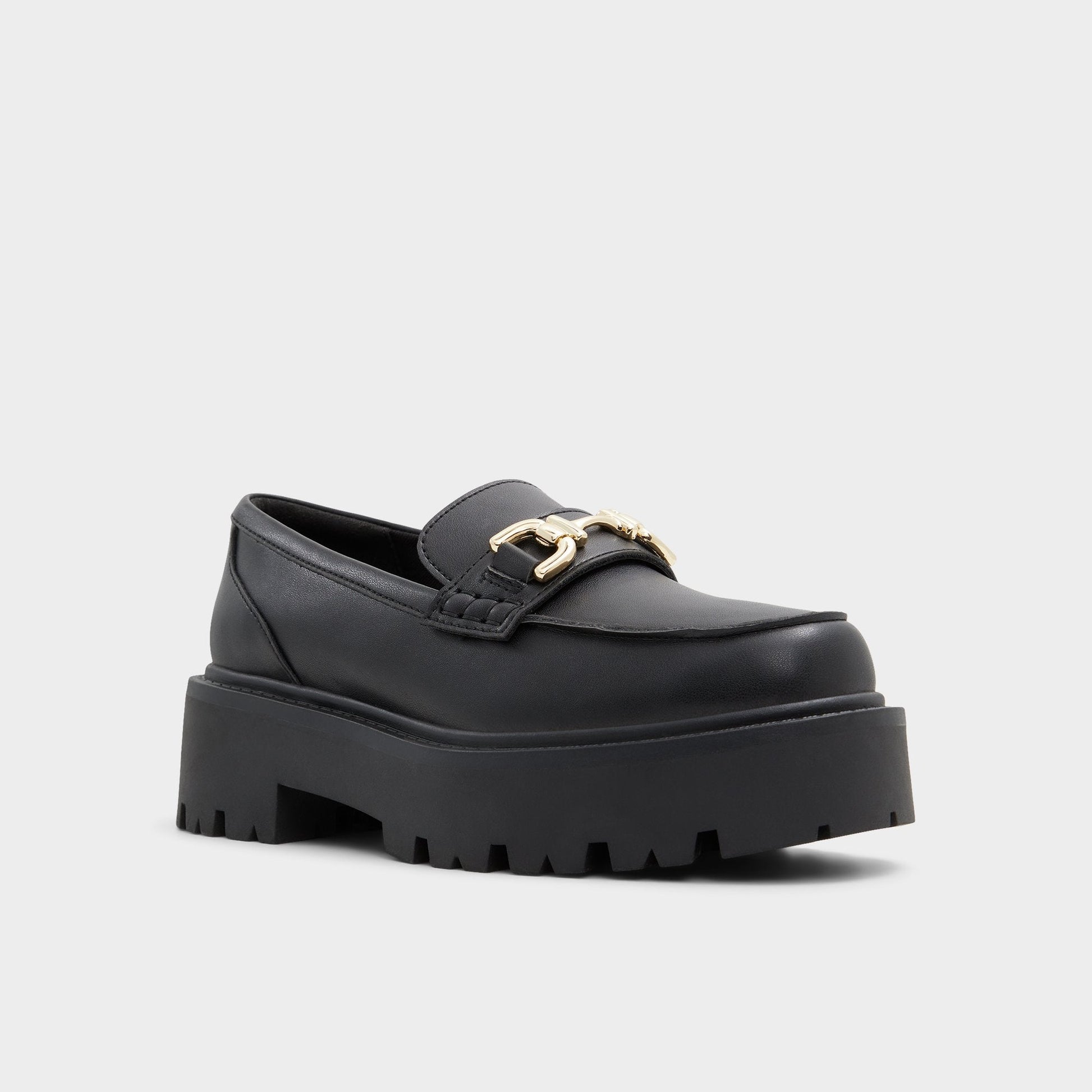 Oneameth Black Synthetic Smooth Women's Loafers & Oxfords - Loafer, Lug sole Aldo Black