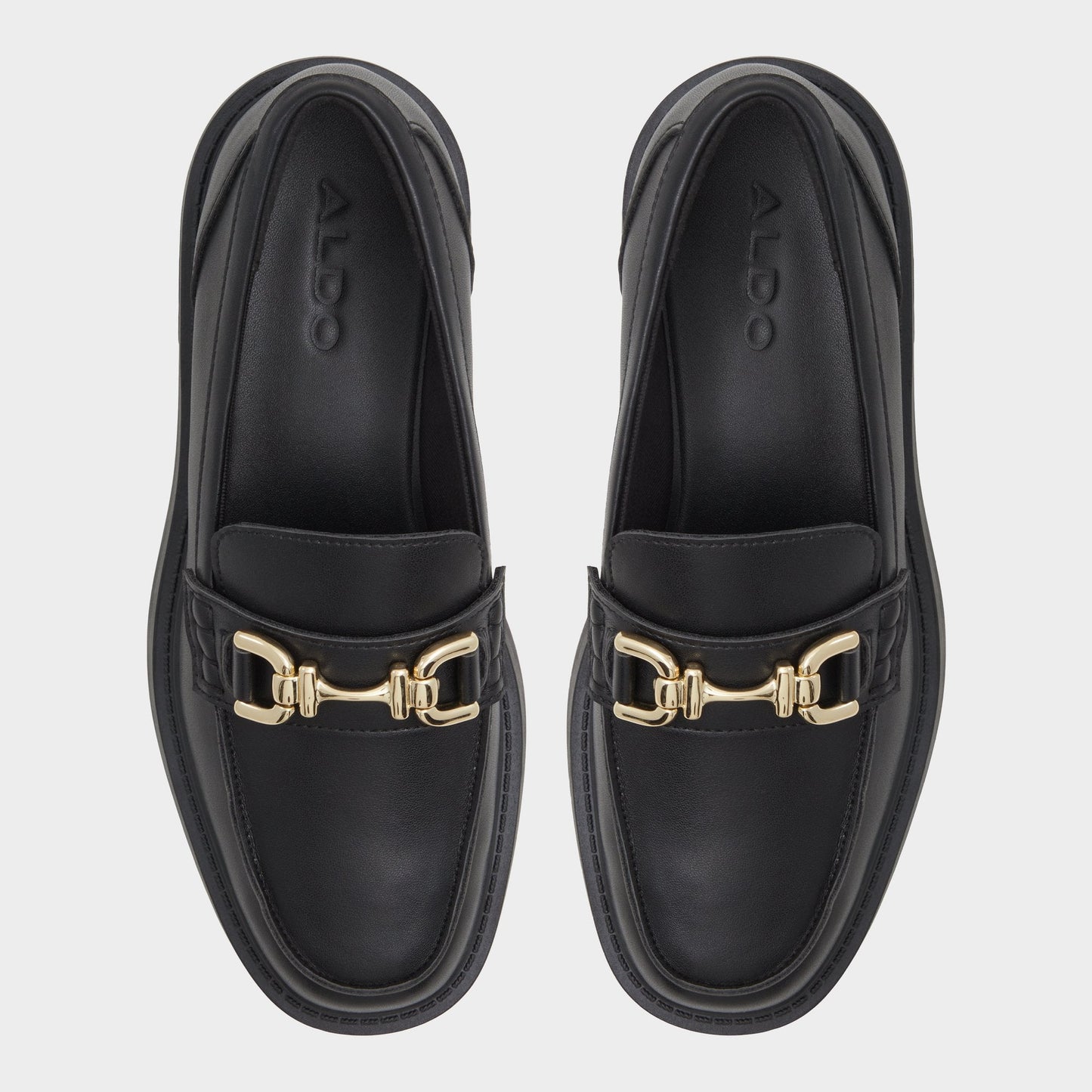 Oneameth Black Synthetic Smooth Women's Loafers & Oxfords - Loafer, Lug sole Aldo Black