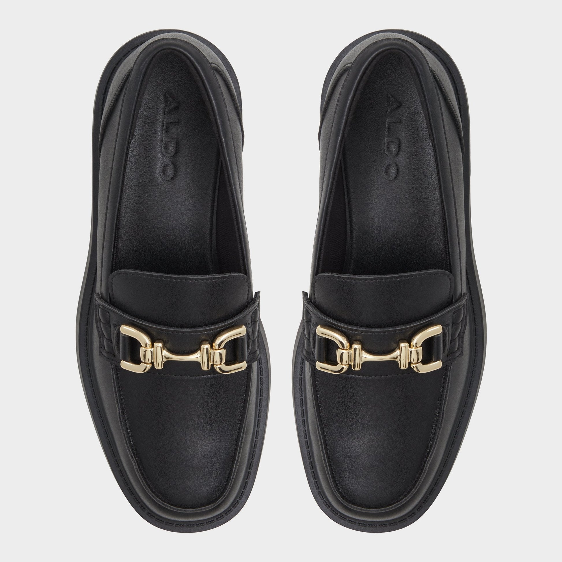 Oneameth Black Synthetic Smooth Women's Loafers & Oxfords - Loafer, Lug sole Aldo Black