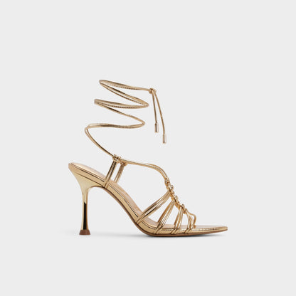 Curacao in Gold - Strappy heeled sandal, Stiletto heel Aldo Gold
