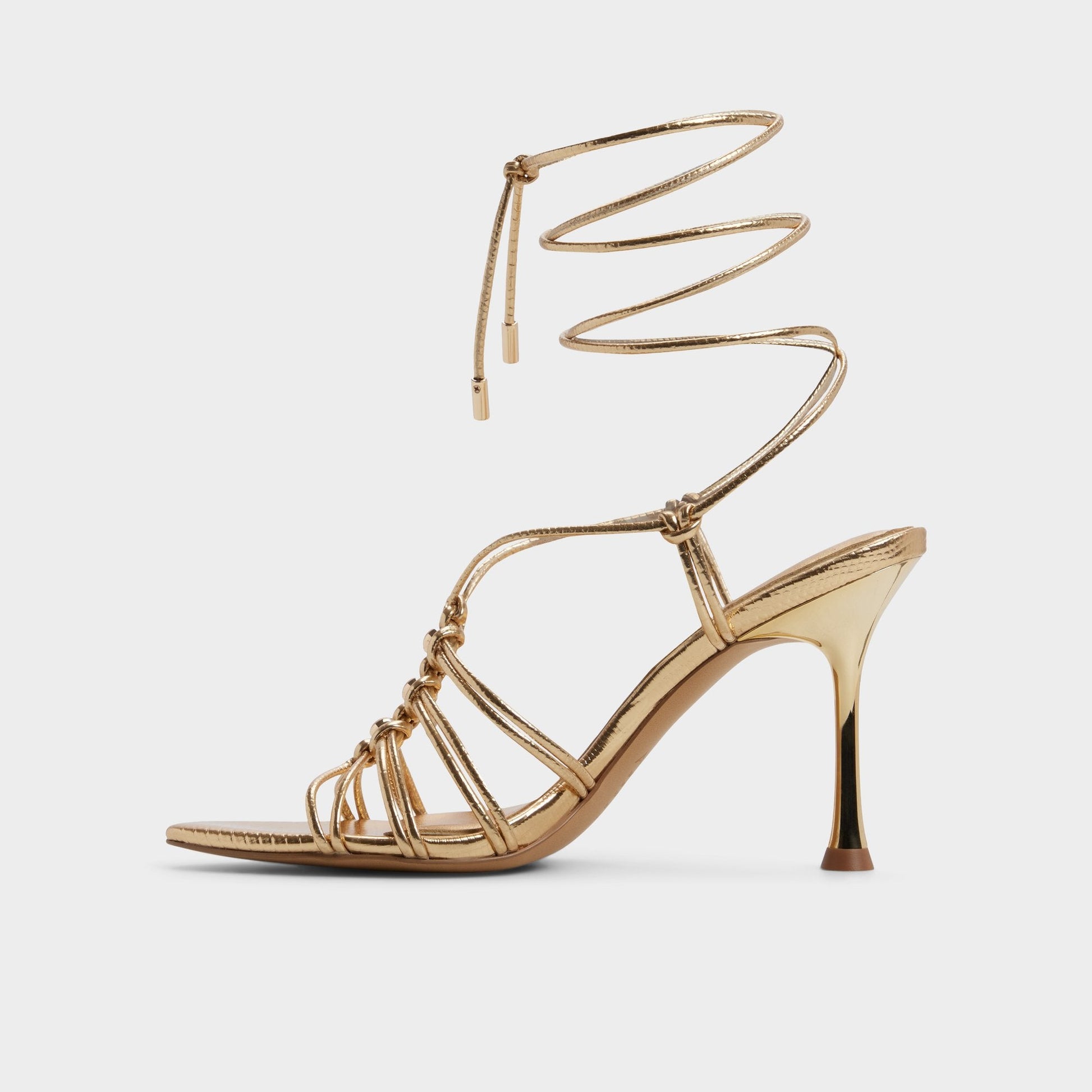 Curacao in Gold - Strappy heeled sandal, Stiletto heel Aldo Gold