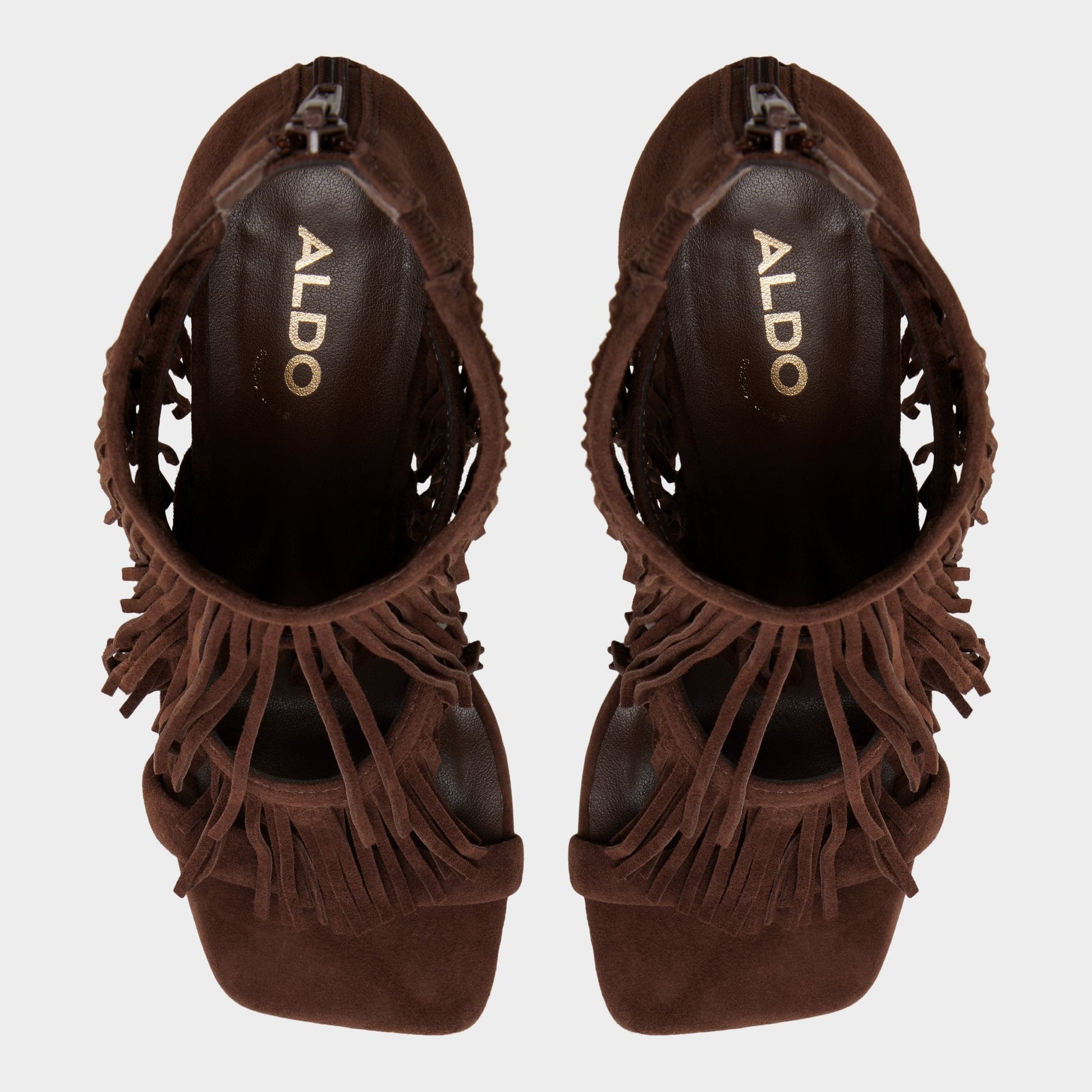 Nahana in Dark Brown - Strappy heeled sandal, Stiletto heel Aldo Dark brown
