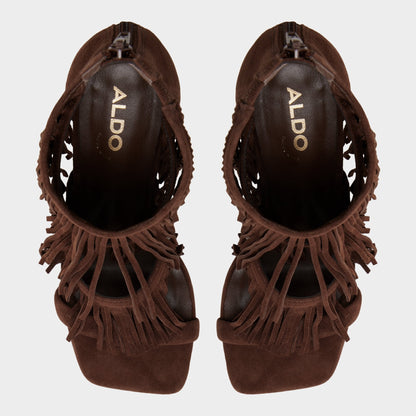 Nahana in Dark Brown - Strappy heeled sandal, Stiletto heel Aldo Dark brown