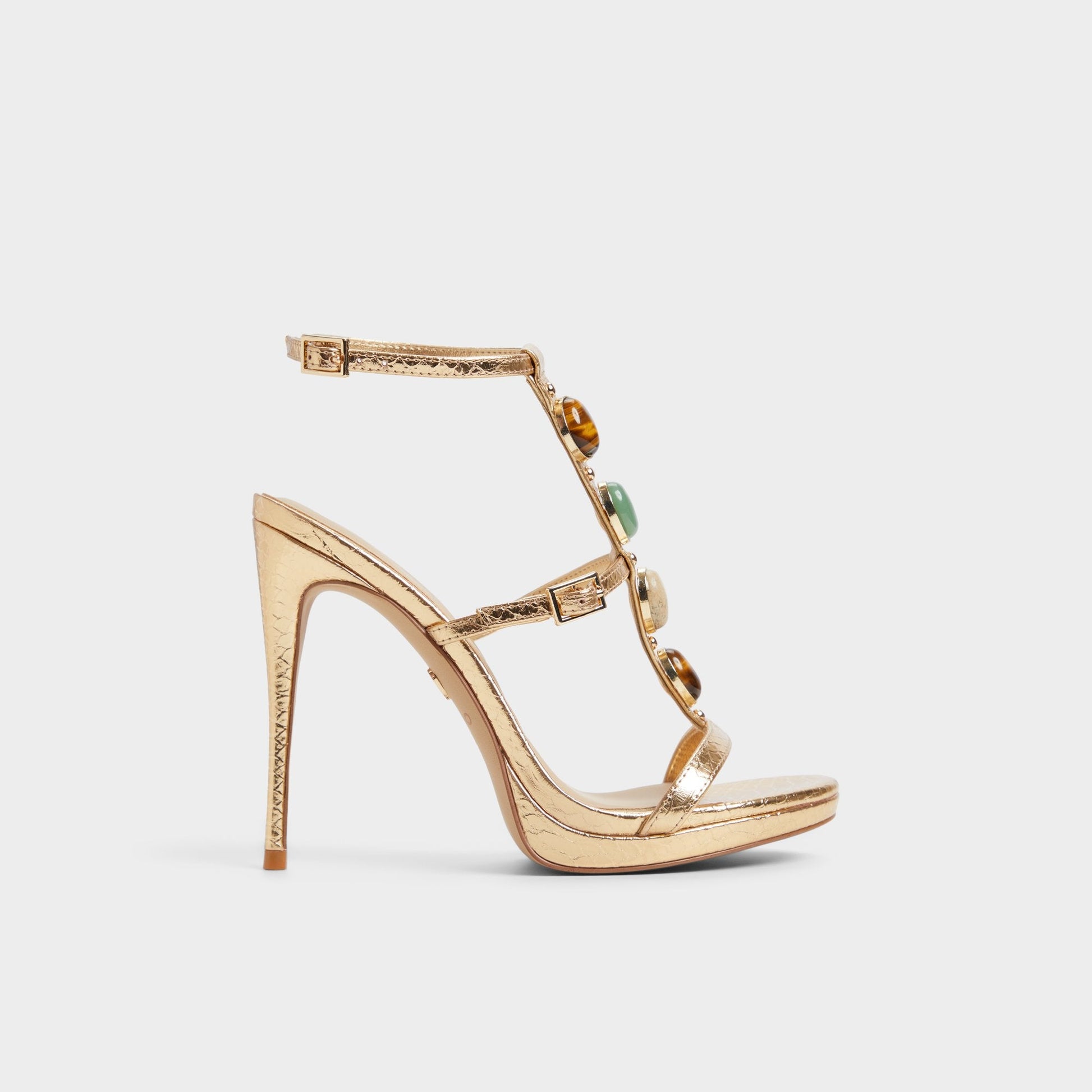 Opalia Gold Women's Strappy sandals - Strappy heeled sandal, Platform Aldo Gold