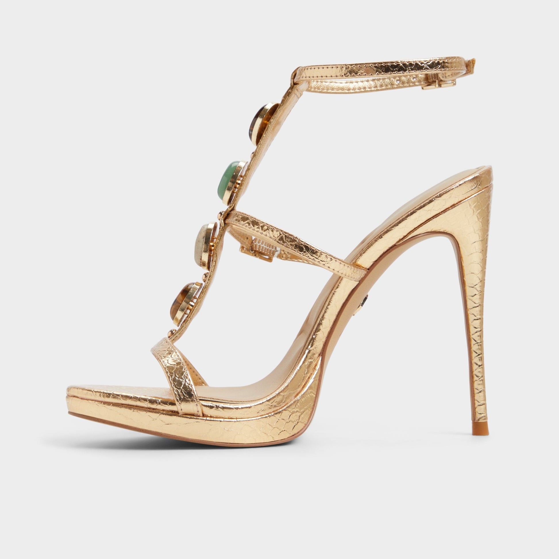 Opalia Gold Women's Strappy sandals - Strappy heeled sandal, Platform Aldo Gold