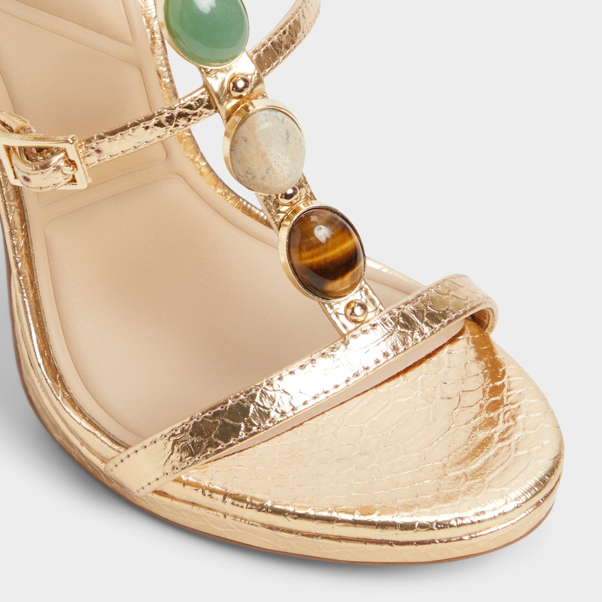 Opalia Gold Women's Strappy sandals - Strappy heeled sandal, Platform Aldo Gold
