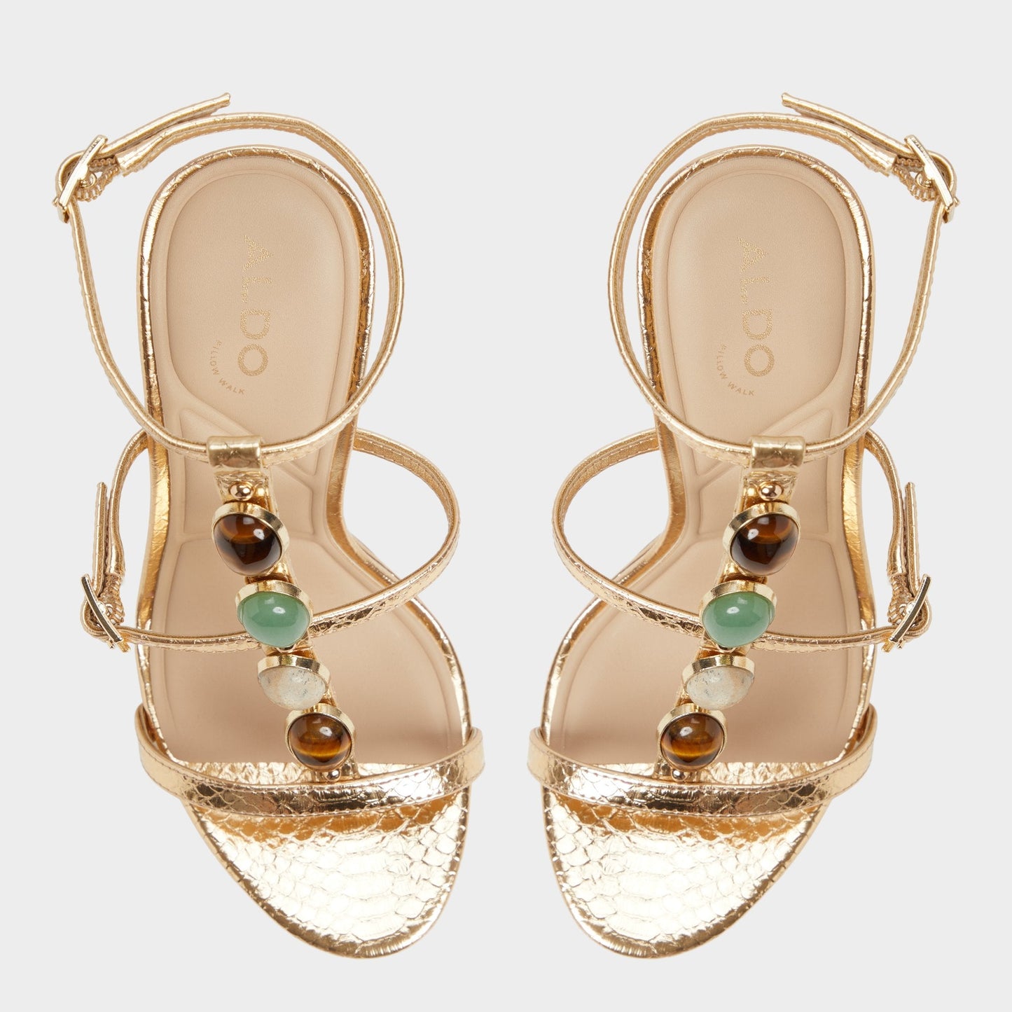 Opalia Gold Women's Strappy sandals - Strappy heeled sandal, Platform Aldo Gold