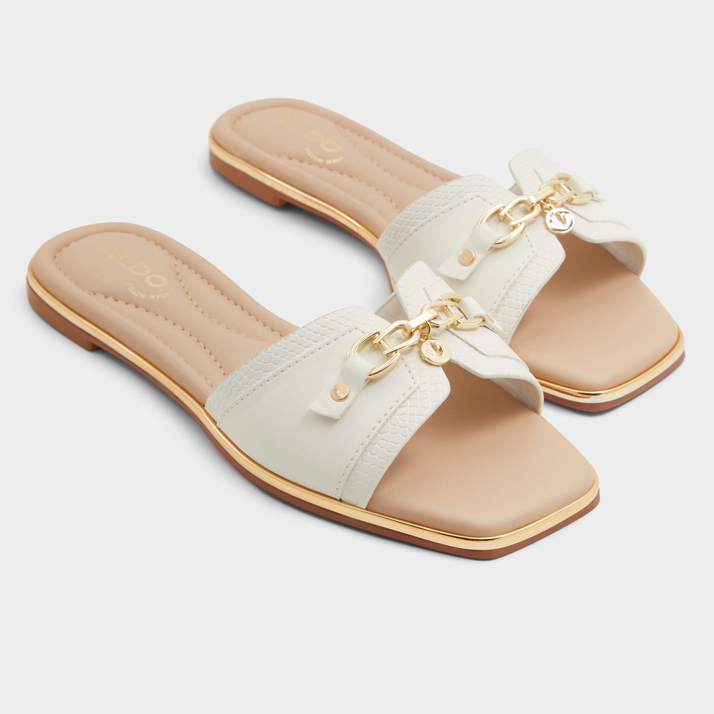 Alamassi Open White Women's Flats - Slide sandal Aldo Open white