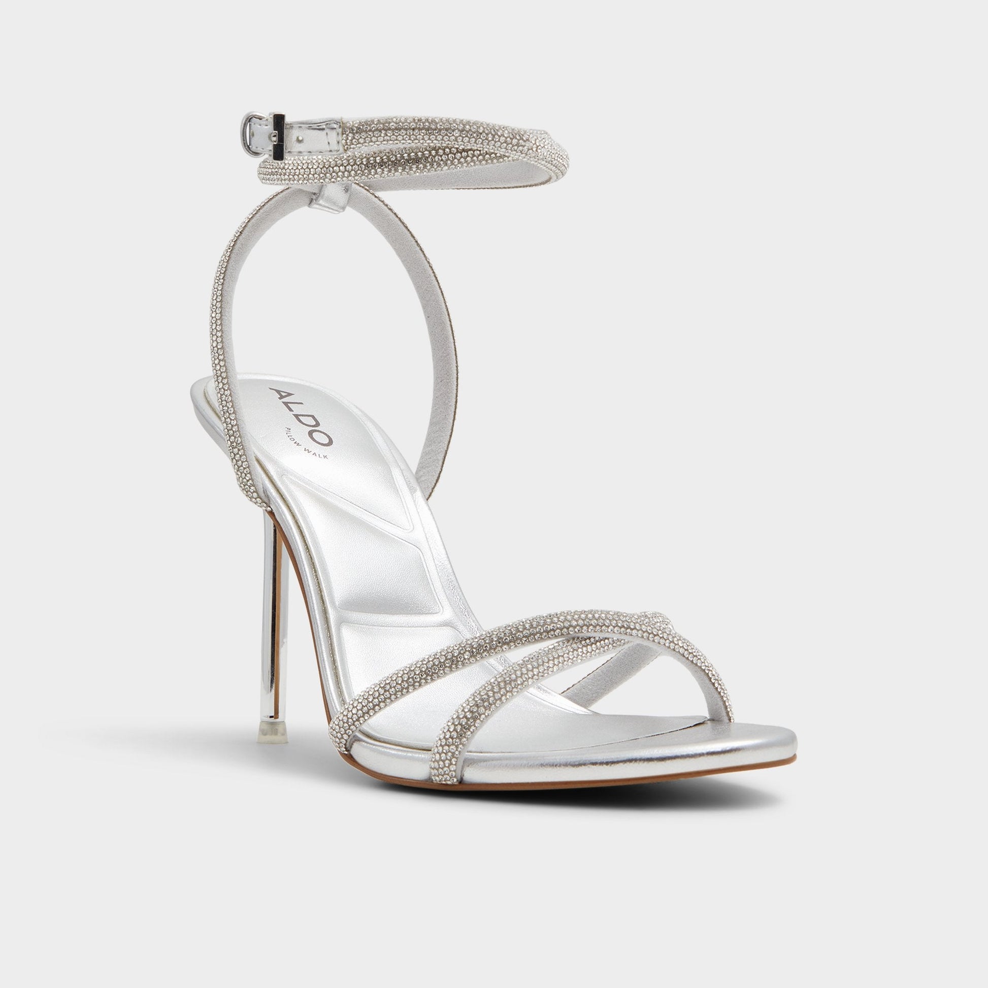 Manaelden Silver Women's Heeled sandals - Strappy heeled sandal, Stiletto heel Aldo Silver
