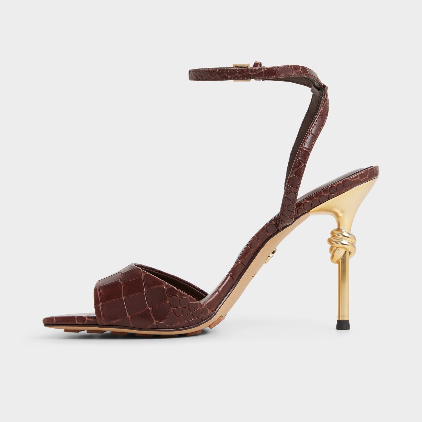 Harmonious in Dark Brown - Strappy heeled sandal Aldo Dark Brown
