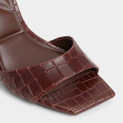 Harmonious in Dark Brown - Strappy heeled sandal Aldo Dark Brown