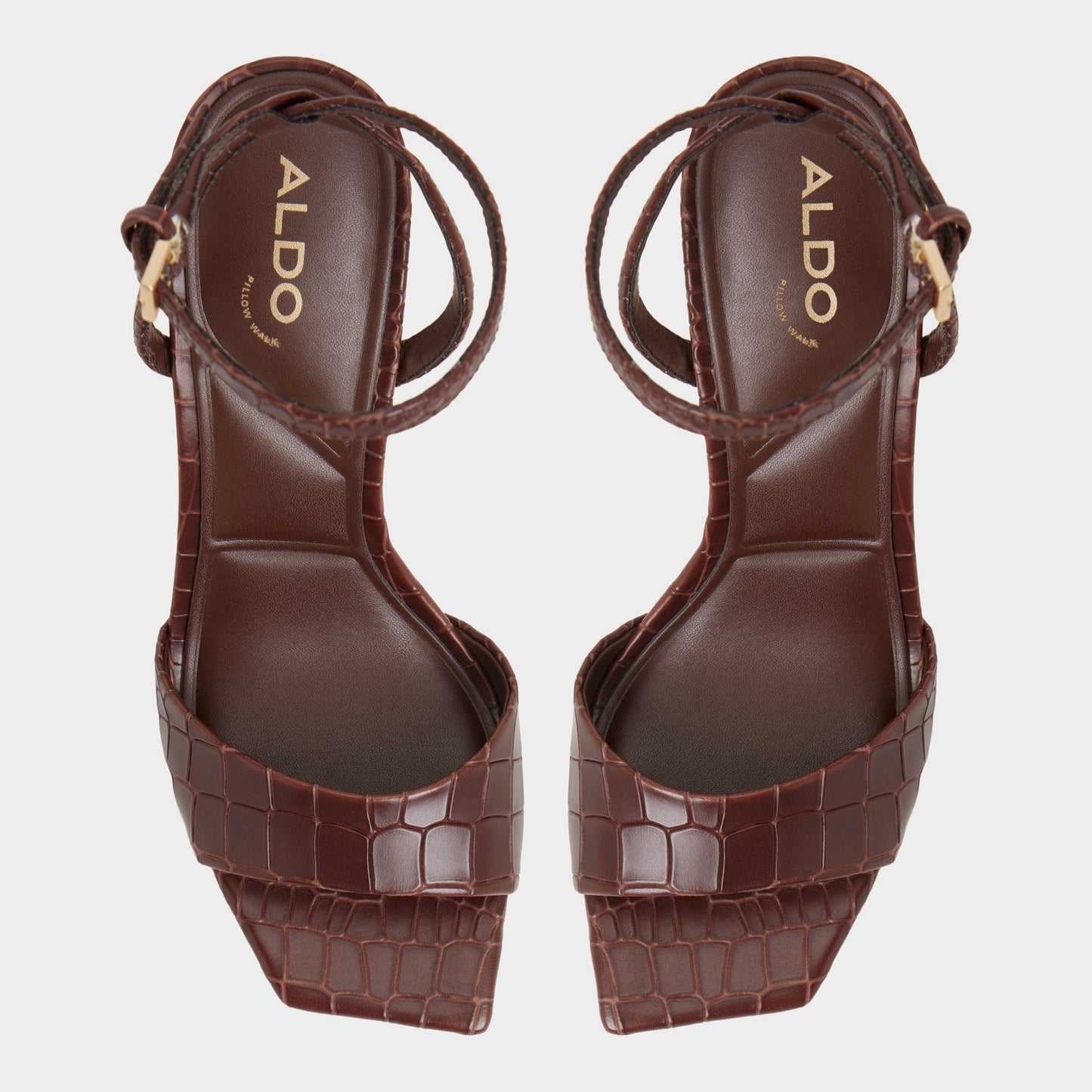 Harmonious in Dark Brown - Strappy heeled sandal Aldo Dark Brown